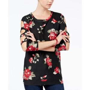 Almost Famous Womens Cutout-Sleeve Tunic Size S